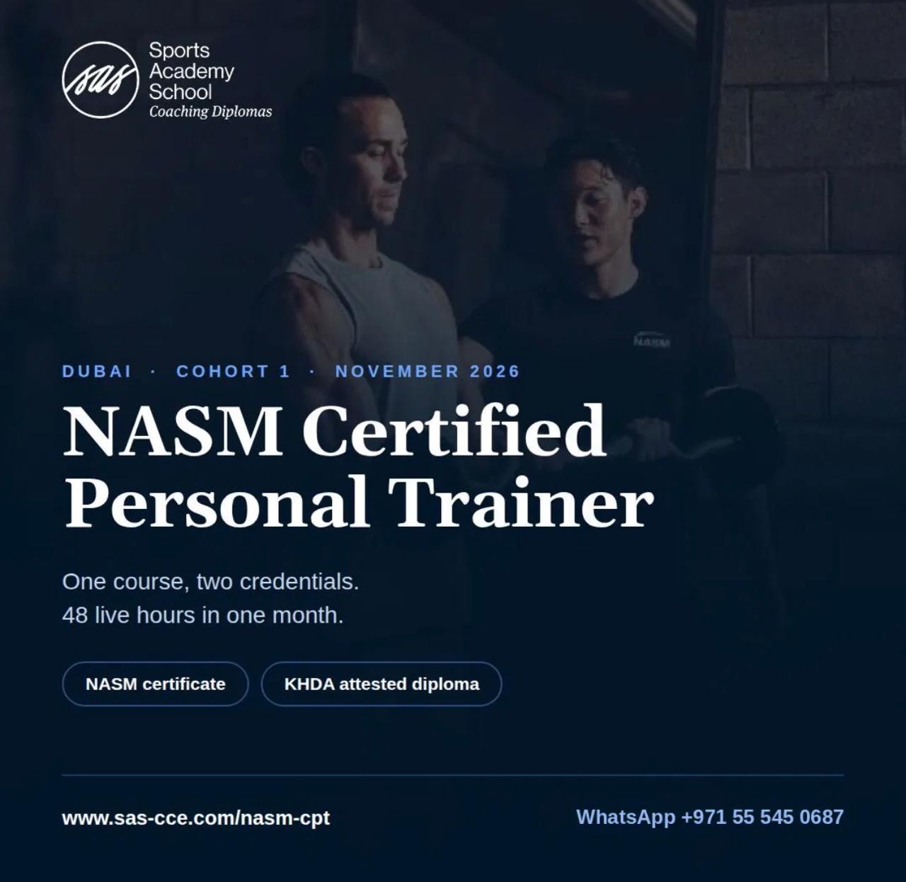 NASM Certified Personal Trainer course comes to Dubai, November 2026